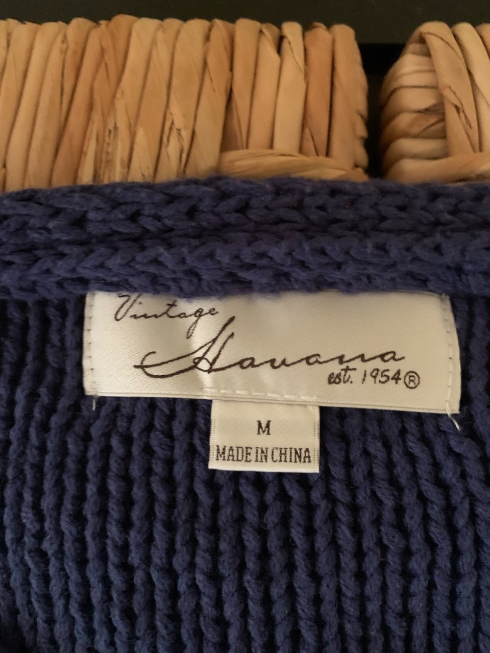 Vintage Havana Oversized Navy Flag Women's Sweater - Picture 6 of 6